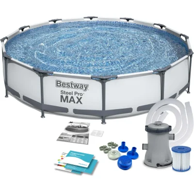 Bestway 56416 Steel Pro Frame Pool With Cartridge Filter კარკასული აუზი კარტრიჯული ფილტრით