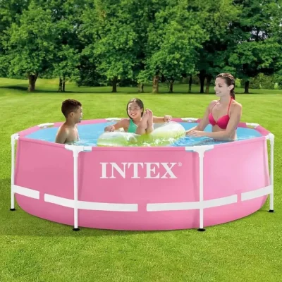 Intex 28290NP Pink Metal Frame Pool კარკასული აუზი